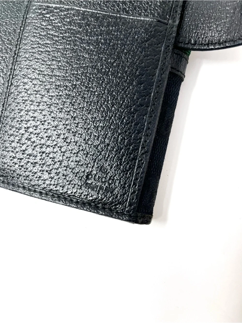 Authentic Gucci Black GG Logo Monogram Canvas Leather Long Bifold Card Wallet